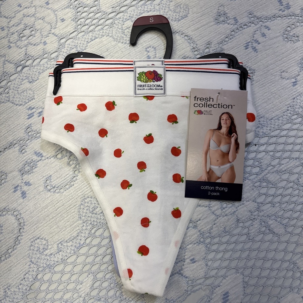 Fruit of the Loom 2-Pair Womens Thong Underwear Panties Cotton Blend S